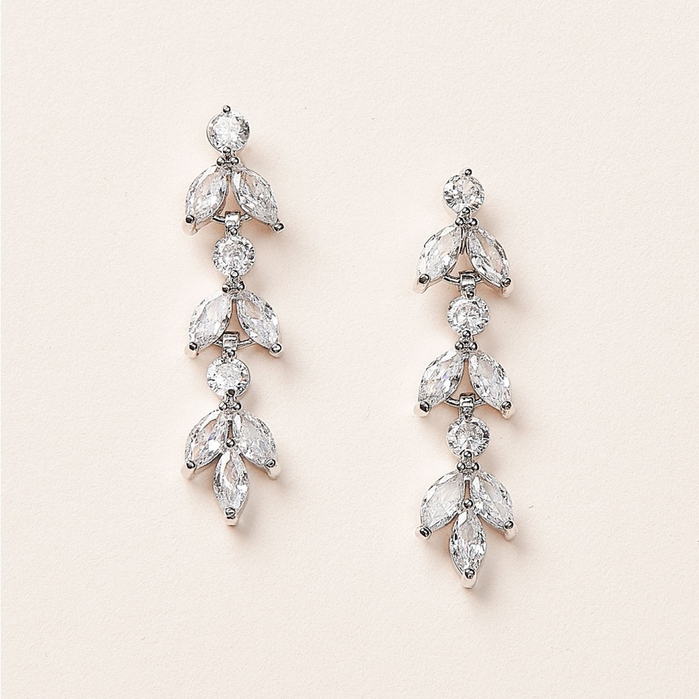 bridal silver earrings